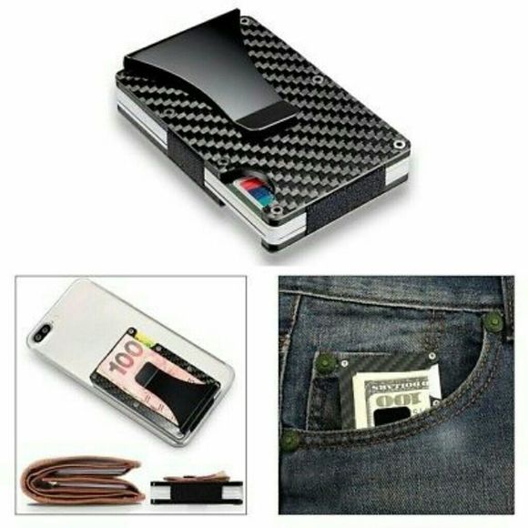 Slim carbon fiber cards holder W money cli… - Picture 5 of 6